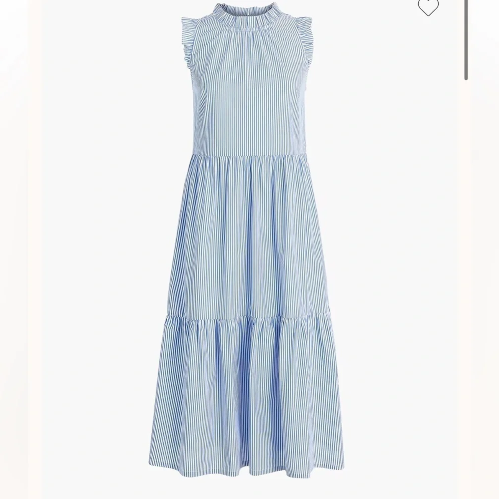 J. Crew Tiered Midi Ruffle Dress Stripe